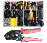 shengbowi 595pcs Car Terminals Plug Male Female Waterproof Automotive Connectors Ratcheting Crimper Wiring 1/2/3/4Pin Electrical Wire Crimping Tool Kit Water Proof Ratcheting