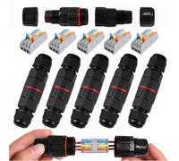 Shengbowi 5PCS Junction Box Outdoor Cable Connector Waterproof IP68 3Way