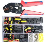 Shengbowi Automotive Electrical Connector Terminals Plug Kit 1/2/3/4 Pin | Waterproof Male Female Car Connectors Plug Ratchet Crimping Tool Way Disconnect