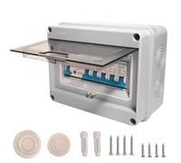 Shengbowi Consumer Unit Breaker 4 Way IP65 Waterproof Circuit Breaker Panel Garage Anti-Leakage Caravans Workshops Fuse Box 63A 30mA RCD 2x6A+10A+20A+32A MCB