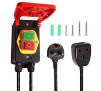 Shengbowi Emergency Stop Switch Single Phase Electromagnetic Safety IP55 Waterproof Table Saws & Woodworking On/Off 18A Fit Milling Machines Equipment Pressure Switches Mechanical 230V