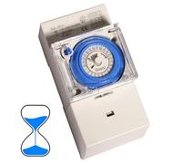 Shengbowi Mechanical Timer Switch 24Hour Programmable SUL181H DIN Rail 110-230V 16A Analog Waterproof Street Lights & Water Pumps Hours DC 12V 30Minutes Interval 48Times ON/OFF Electrical Installation