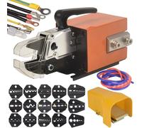 Shengbowi Pneumatic Crimping Tool Air Powered Wire Machine Up to Crimper Plier 15 Sets Dies Many Kinds Terminals Am-10 Orange Die 1.3T Powerful Output 0.5-0.7Mpa Max 1.0Mpa 6 Feet Hose Fit 0.5-16mm²