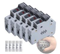 Shengbowi Solar/Photovoltaic Fuse Holder PV DC1000V 15A 35mm DIN Rail Mounting Cylindrical Base Single Mount Solar Photovoltaic Fuses Link System Protection