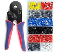 shengbowi Tubular Crimping Plier Assorted Wire Copper Crimp Connector Insulated Cord Pin Terminal Ferrule Kit Set, SO16-4 1200PCS