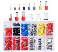 Shengbowi Wire Ferrule Kit Copper Crimp Terminals Insulated Pin Cord End Cable Connectors 900PCS AWG 22 20 18 16 14 12 10 7 5 4 2 1/0 2/0 3/0 Gauge