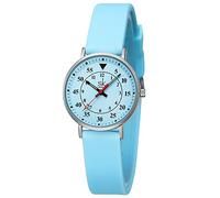 SHENGKE Casual Fashion Women Sport Watch Sweat Resistant Students Watch with Easy Read Dial and Silicone Band,Water Resistant (Sky Blue)