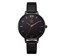 SHENGKE Classic Simplicity Women Watch Genuine Leather Strap Elegant Women Watches Ladies Wristwatch(K0039L-Black)
