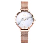 SHENGKE Creative Simplicity Women Watch Mesh Band Elegant Women Watches Ladies Business Wristwatch (K0039-rosegold-mesh Band)