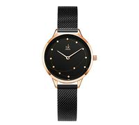 SHENGKE Fashion Watch Quartz Watch for Women Black Milanese mesh Belt Ladies Watches Waterproof Black…