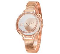 SHENGKE Ladies Watch Mesh Band Crystal Luxury Ladies Quartz Wrist Watch Girl Dress Wrist Watch