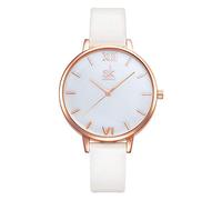 SHENGKE Simplicity Creative Women Watch Genuine Leather Elegant Women Watches Ladies Business Wristwatch (K0056-Rosegold-Genuine Leather)