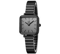 SHENGKE SK Fashion Ladies Watches Minimalistic Simplicity Square Women Watches (Black)