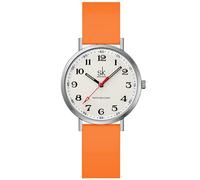 SHENGKE SK Ultra Thin Fashion Sport Sweatproof Women Watch for Medical Professionals,Nurses,Doctors,Students Watch with Easy Read Dial,Colorful Silicone Band (Silver-Orange)