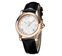 SHENGKE Watches for Women Ladies Watches Quartz Leather Strap Formal Casual Women Watch Waterproof Black