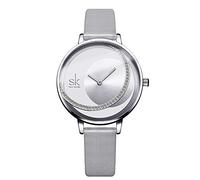 SHENGKE Women Watches Leather Band Quartz Watches Girls Ladies Wristwatch