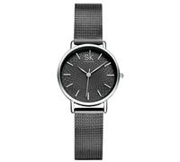 SHENGKE Womens Watches Mesh Belt Quartz Watch Waterproof Fashion Simple Wristwatch for Women Ladies Girls Black¡