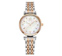 SHENGKE Womens Watches Metal Quartz Watch Waterproof Fashion Light Luxury Mother-of-Pearl Wristwatch for Women Ladies Girls Rose Gold & Silver