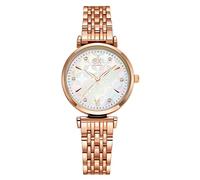 SHENGKE Womens Watches Metal Quartz Watch Waterproof Fashion Light Luxury Mother-of-Pearl Wristwatch for Women Ladies Girls Rose Gold