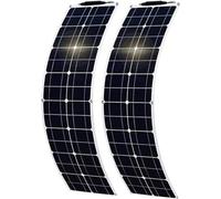 SHENGMIAOHE Flexible Monocrystalline Solar Panel Kit 500 W Ultra-Thin Solar Panel with 40A Controller - 2X 250W 12V-24V Etfe Panels for Family, Rv, Caravan, Boat,White/White