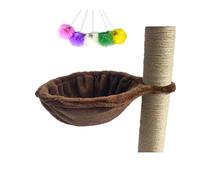 SHENGOCASE 14.6" Brown Nest Basket Lounger Hammock Bed Replacement for Cat Tree Tower, 5-Pack Hanging Toys, Cat Tree Accessories Hammock Attachment (Large 1pc, Brown)