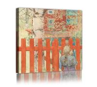 SHENGPOSTER Carl Larsson Famous Painting Replica Canvas Prints by the Fence Rural Pastoral Wall Art for Living Room Bedroom Scandinavian Wall Decor 38x38cm Innerframe