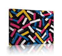 SHENGPOSTER Colorful Graffiti Canvas Wall Art Abstract Pop Art Canvas Print Geometric Color Blocks Picture for Living Room Nursery Bedroom Home Decor 45x58cm Innerframe