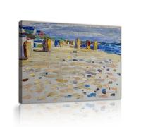 SHENGPOSTER Colorful Impressionism Style Canvas Wall Art Holland, Beach Chairs Canvas Prints for Living Room Apartment Famouse Artwork Replica 80x112cm Innerframe