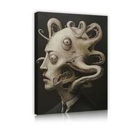 SHENGPOSTER Dark Fantasy Canvas Painting Wall Decor Surreal Horror Portrait Canvas Prints Wall Art for Living Room Playroom Hallway Ready to Hang 45x58cm Innerframe