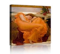 SHENGPOSTER Flaming June by Frederic Leighton Aestheticism Modern Giclee Canvas Prints Paintings on Canvas Wall Art for Home office Decorations 90x90cm Innerframe
