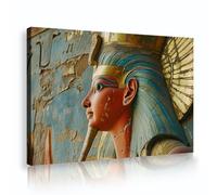 SHENGPOSTER Mysterious Ancient Egyptian Queen Wall Art Vintage Distressed Style Canvas Print Exotic Homestay Decor for Living Room Study Museum 70x105cm Innerframe
