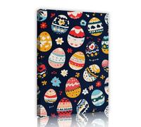 SHENGPOSTER Playful Easter Eggs Canvas Prints Navy Blue Background Pop Art Wall Art Mural Easter Party Wall Decor for Dining Room Home Decoration 40x56cm Innerframe