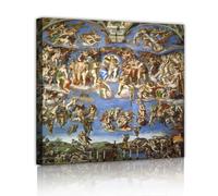 SHENGPOSTER Renaissance Masterpiece Canvas Prints the Last Judgment Famous Painting Replica Wall Art for Living Room Bedroom Office Home Decor 30x30cm Innerframe