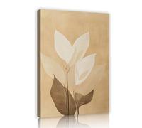 SHENGPOSTER Serene Beige and White Leaf Botanical Canvas Print Minimalist Plant Wall Art for Living Room Bedroom Office Scandinavian Home Wall Decor 40x56cm Innerframe