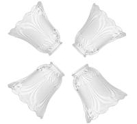 SHENGQINGTOP - Set of 4 Replacement Clear and Frosted Glass Shades with 1.6" (41mm) Adjustment Opening for Ceiling Fan, Wall Hanging Light