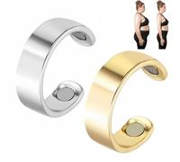 ShengQiu 2PCS Cal/mi Ring,Copper Magn/etic Rings for Women Men,Cal/mi Mag/netic Rings,Adjustable Ma/netic Rin/g,Smart Ring,Anxiety Rin/g(Gold&Silver)