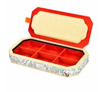 ShengQuanHao Covered Jewelry Storage Compact Display Organizer Jewelry Tray with Compartments Clear View Compartment Storage Display Box for Retail Counters, Red