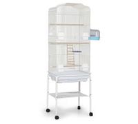 ShengQuanHao Large Bird Cage with Arched Top and Built in Storage Shelf for, White Standard