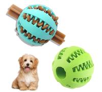 SHENGRUI Dog Treat Ball Dispenser Tooth Cleaning Interactive Toy Enrichment & Mental Stimulation for Boredom for Small and Medium Dogs of all Breeds (Blue+Green)