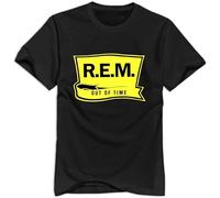 SHENGSHANGRUITI Hoxsin Men's Rem Out of Time Rem Band Cool O Neck T Shirt Black L