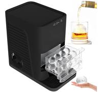 SHENGSHIYU Ice Cube Ball Makers 180W,Portable Ice Maker,Produces 2 Solid 50mm Large Ice Spheres per Cycle, Auto Self-Clean Function,Countertop Ice Ball Maker for Home & Commercial Use Black