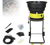 SHENGSHIYU Leaf Shredder for Composting,Large Feed Hopper Opening,Adjustable Shred Size,Leaf Shredder Mulcher Electric with Large Plastic Wheels,leaf mulcher For Shredding Dry Leaves Powercord×30m