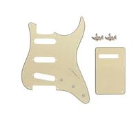SHENGSUI Aged White SSS 11 Hole Strat Electric Guitar Pickguard with ST Back Plate Tremolo Cover for Fender US/Mexico Made Standard Stratocaster