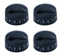SHENGSUI Black 4PCS Electric Guitar Top Hat Knobs With Edge Set Speed Volume Tone Control Knobs Compatible with Les Paul LP Style