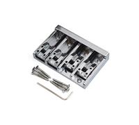 SHENGSUI Black Guitar Bass Bridge 4-String Guitar Bridge Saddle with Zinc Saddles For 4-String Fender Jazz or Precision Bass (Chrome)