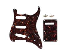 SHENGSUI Dark Tortoise SSS 11 Hole Strat Electric Guitar Pickguard with ST Back Plate Tremolo Cover for Fender US/Mexico Made Standard Stratocaster