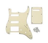 SHENGSUI HSS 11 Holes ST/Strat Electric Guitar Pickguard and BackPlate for Standard Strat Modern Style Guitar Part Aged White