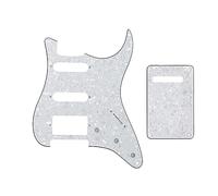 SHENGSUI HSS 11 Holes ST/Strat Electric Guitar Pickguard and BackPlate for Standard Strat Modern Style Guitar Part White Pearl