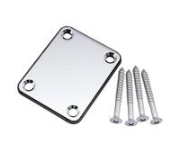 SHENGSUI Metal 4 Bolt Guitar Neck Plate with Screws for Fender Strat Tele Electric Guitar or Bass Replacement Chome