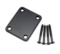 SHENGSUI Metal 4 Bolt Guitar Neck Plate with Screws for Fender Strat Tele Electric Guitar or Bass Replacement Black